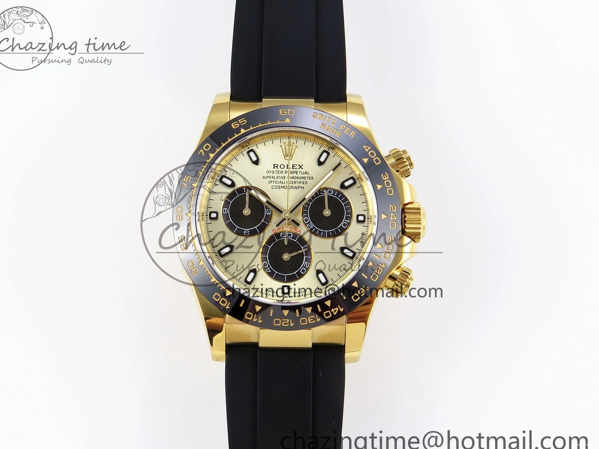 0420 DAYTONA 116518 APSF 1:1 BEST EDITION YG BLACK DIAL ON OYSTERFLEX RUBBER STRAP SH OnTrend 1784